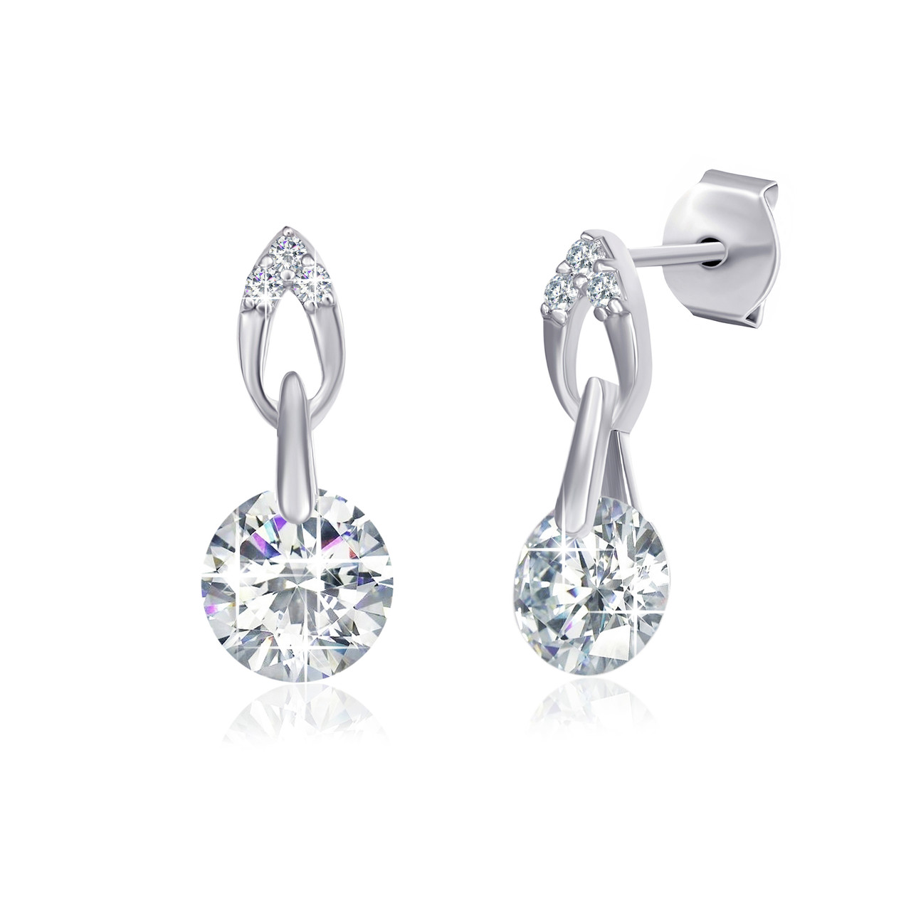 Срібні сережки з фіанітами