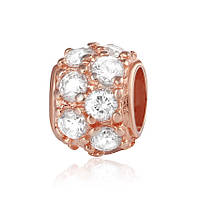 Срібний підвіс в позолоті з фіанітами "Діжка"