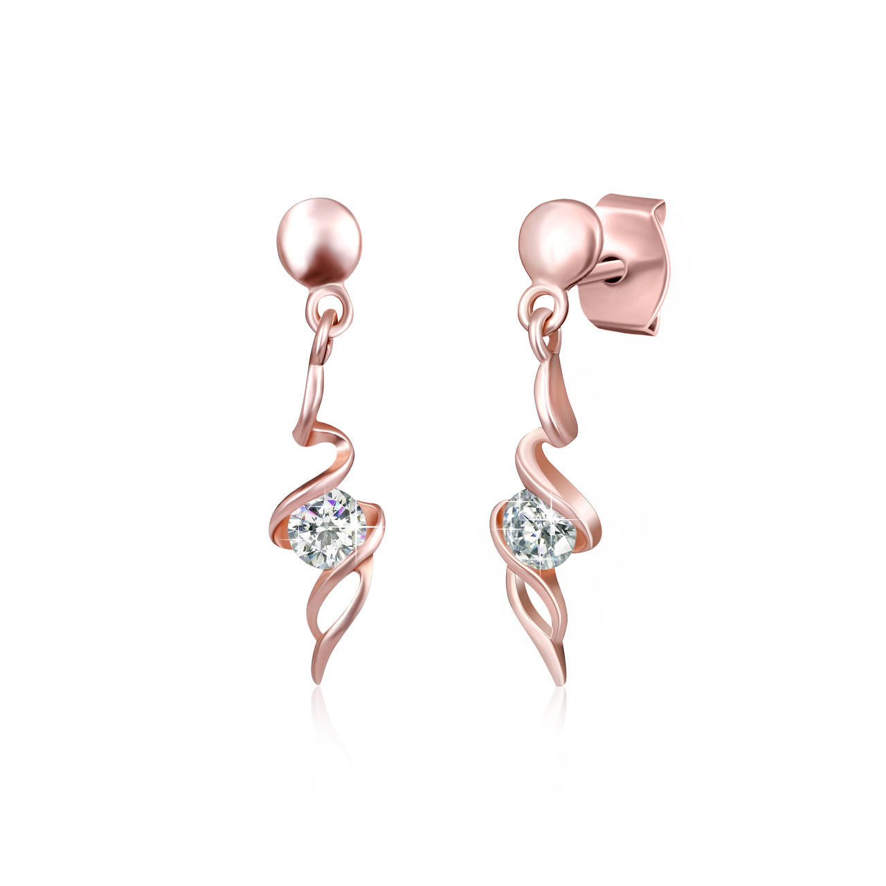 Срібні сережки в позолоті з фіанітами