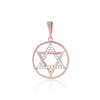 Срібний підвіс в позолоті з фіанітами "Зірка Давида"