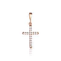 Срібний підвіс в позолоті з фіанітами "Хрестик"