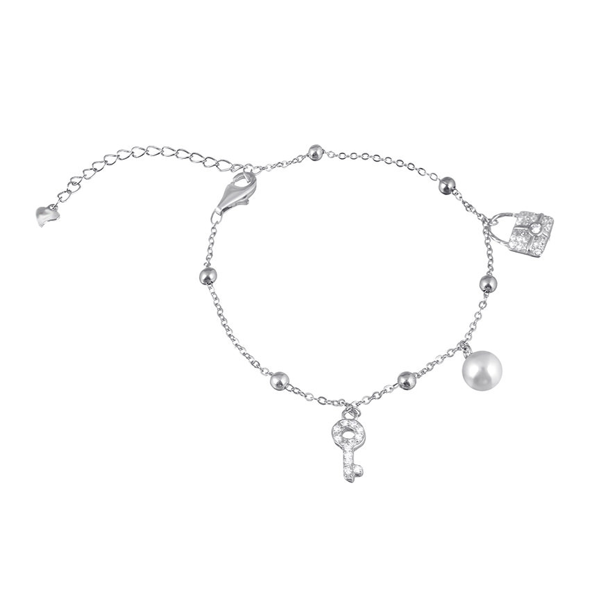 Браслет срібний декоративний якір, Розмір 23 см x 0,1 см, Вага: 3.2 г