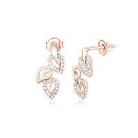 Срібні сережки в позолоті з фіанітами