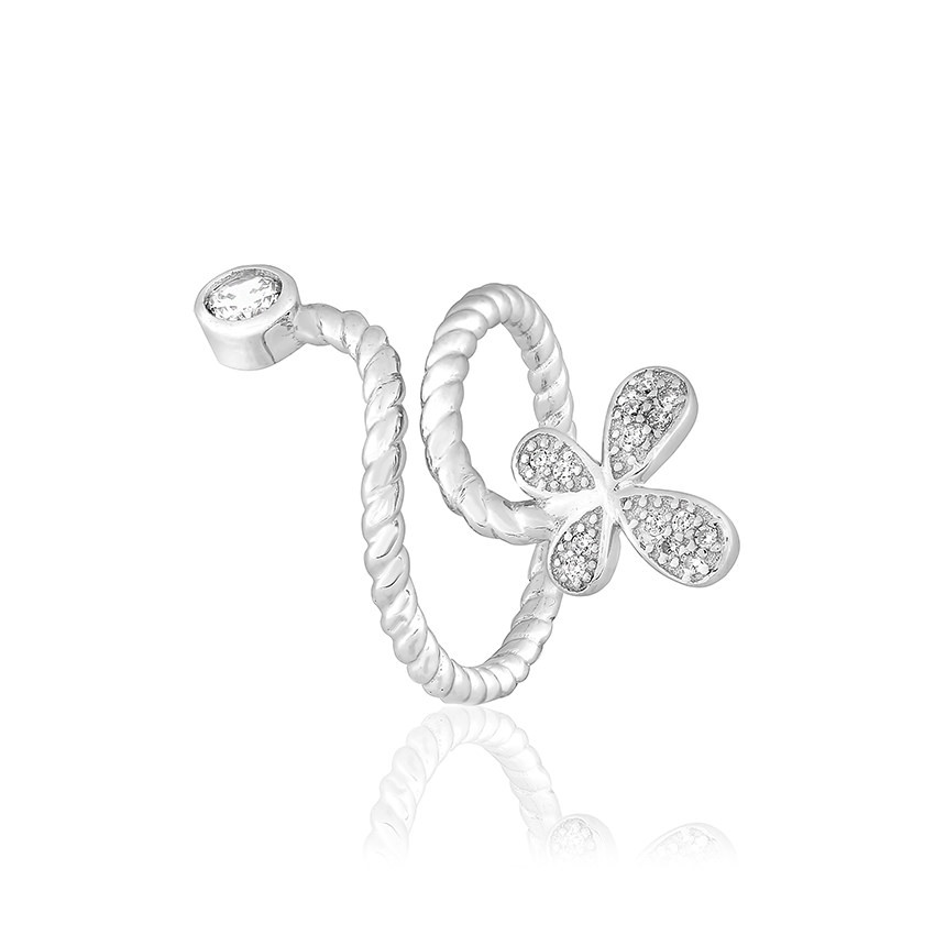 Срібна каблучка з фіанітами, Розмір 16,5, Вага: 2.6 г