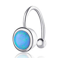 Срібна моносережка з блакитним опалом