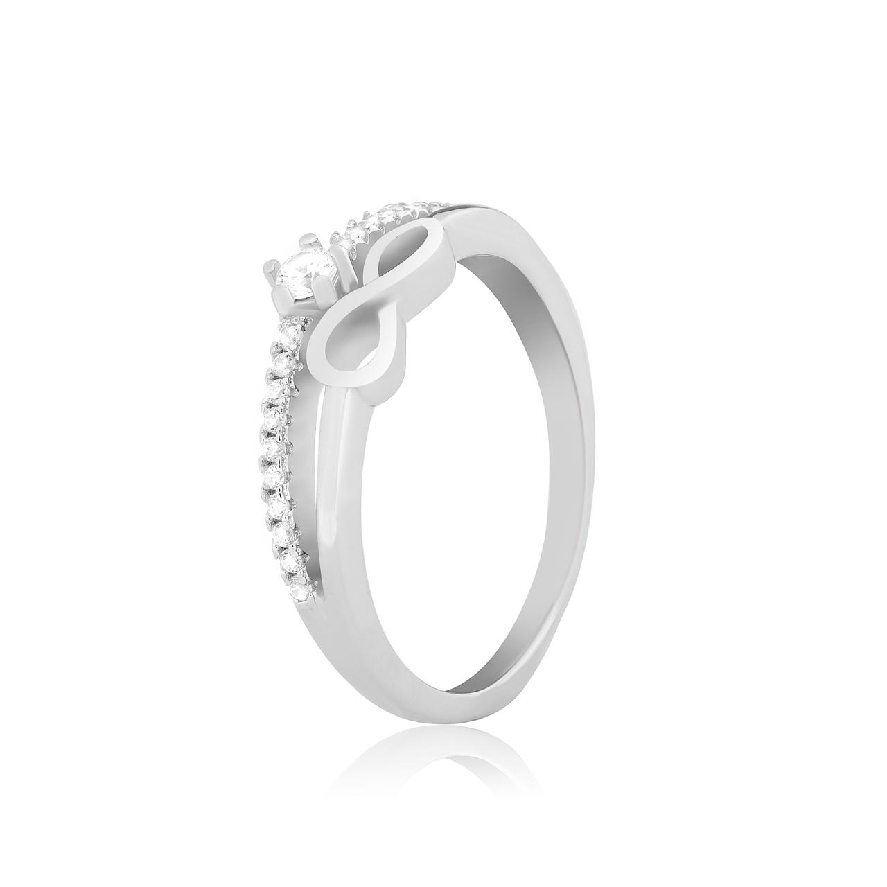 Срібна каблучка з фіанітами