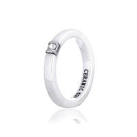 Срібна каблучка зі вставкою фіаніт/кераміка