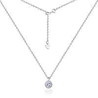 Срібне кольє з фіанітом одинарне, Розмір 43 см x 0,1 см, Вага: 1.4 г