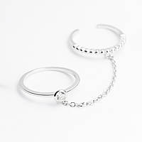 Срібна каблучка покрита родієм зі вставкою Swarovski Zirconia, Розмір 16,0, Вага: 2.2 г