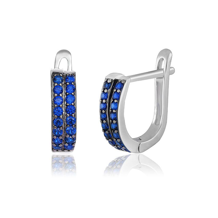 Срібні сережки зі вставкою фіаніт