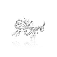 Срібна брошка з фіанітами