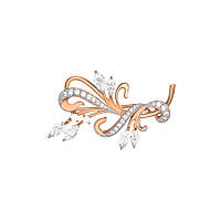 Срібна брошка в позолоті з фіанітами