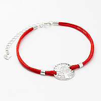 Браслет "Дерево життя" на червоній шовковій нитці, Розмір 17 см x 5 см, Вага: 1.8 г
