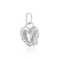 Срібний підвіс з фіанітами "Ключ до серця"