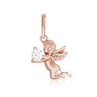 Срібний підвіс в позолоті з фіанітами "Янгол"