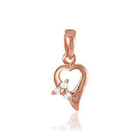 Срібний підвіс в позолоті з фіанітами "Серце"