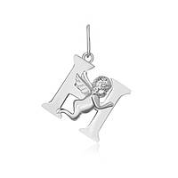 Срібний підвіс "Янгол і буква "Н"