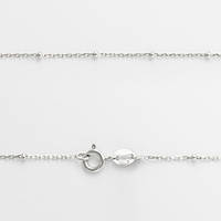 Срібний ланцюг якір з намистинами, Розмір 35 см x 0,1 см, Вага: 1.4 г