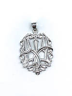 Срібна підвіска родована патріотична Тризуб