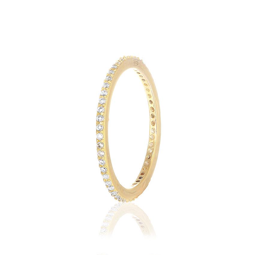 Срібна каблучка з фіанітами, Розмір 15,9, Вага: 0.9 г