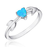 Срібна каблучка з опалом, Розмір 16,0, Вага: 1.6 г