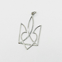 Срібна підвіска тонкі лінії Герб України