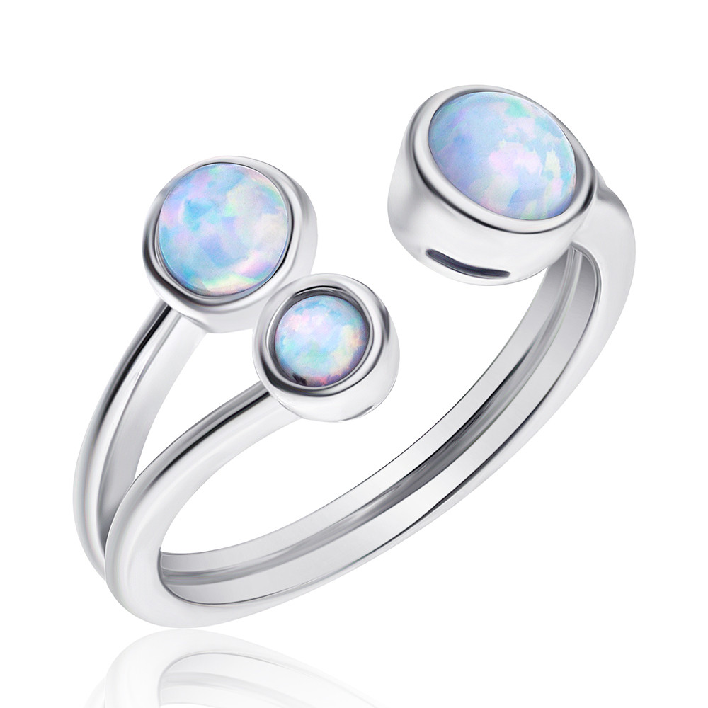 Срібна каблучка з опалом, Розмір 16,5, Вага: 2.7 г