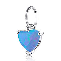 Срібна підвіска серце з блакитним опалом Серце