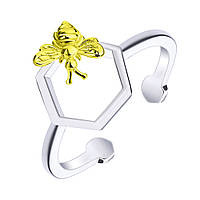 Срібна каблучка в позолоті