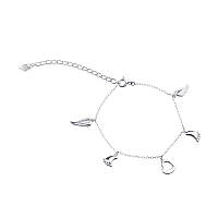 Срібний браслет з підвісами, Розмір 17 см x 0,1 см, Вага: 3.3 г