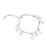 Срібний браслет з підвісами, Розмір 15 см x 0,2 см, Вага: 3.1 г