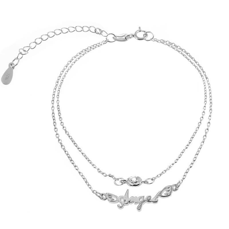 Срібний браслет з фіанітами, Розмір 16,5 см x 5 см, Вага: 2.1 г