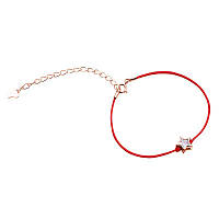 Cрібний браслет з позолотою фіанітом і шовком, Розмір 16 см x 0,15 см, Вага: 1.1 г