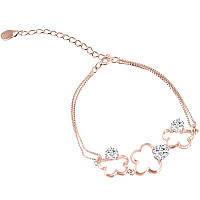 Браслет срібний покритий позолотою Сяючі квіти, Розмір 16 см x 5 см, Вага: 4.3 г