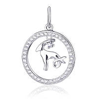 Срібна підвіска Козеріг з фіанітами