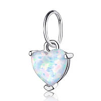 Срібна підвіска серце з опалом