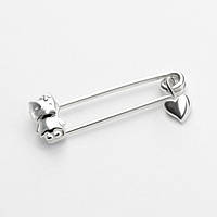 Брошка срібна любов покрита родієм