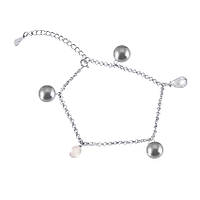 Браслет срібний, покритий родієм зі вставкою перлина/фіаніт, Розмір 16,5 см x 4 см, Вага: 4.7 г