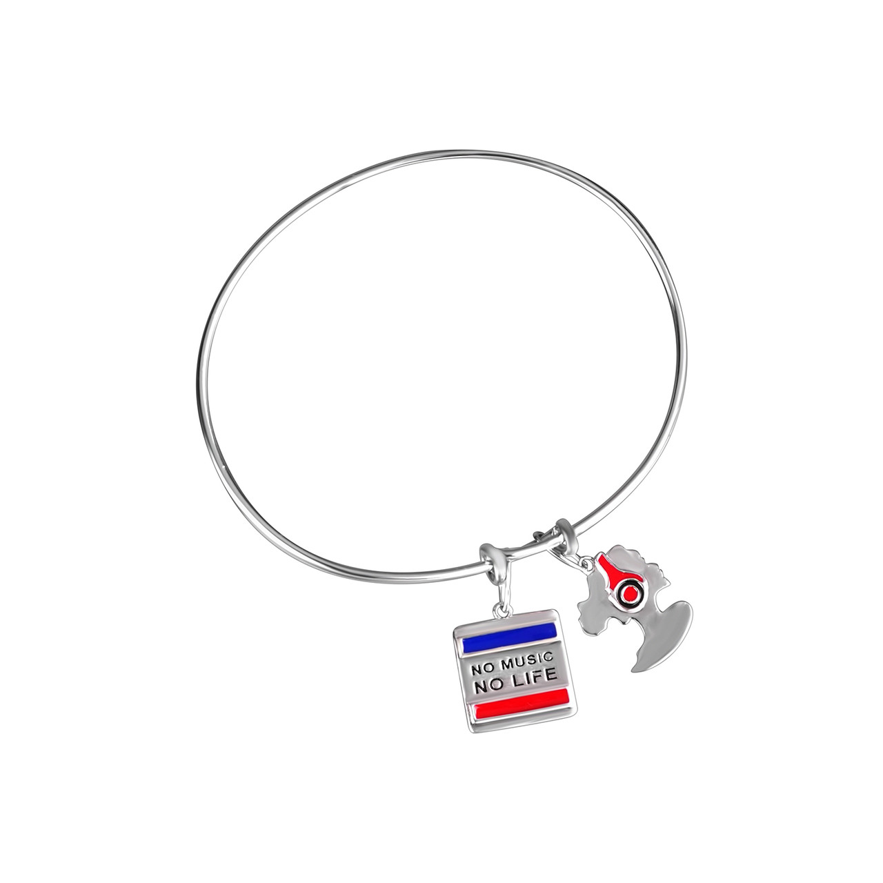 Браслет срібний "No music -no life!", Розмір Без розміру x 0,2 см, Вага: 8.7 г