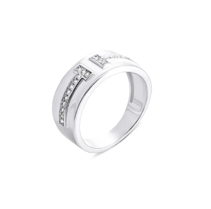 Срібна каблучка в стилі "Tiffany" з фіанітами, Розмір 16,0, Вага: 3.8 г, фото 1