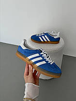 Жіночі Кросівки Adidas Gazelle Indoor Blue White / Адідас Газелі Індор Сині з Білим, фото 3