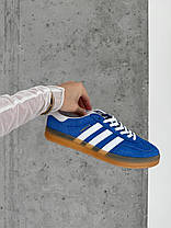 Жіночі Кросівки Adidas Gazelle Indoor Blue White / Адідас Газелі Індор Сині з Білим, фото 6