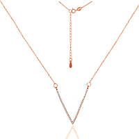 Срібне кольє вкрите позолотою 585 ° зі вставкою фіаніт, Розмір 40 см x 0,1 см, Вага: 2.8 г