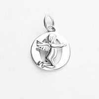 Срібна підвіска Янголятко з літерою О