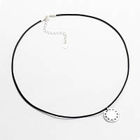 Срібне кольє покрите родієм, Розмір 40 см x 0,2 см, Вага: 3.0 г