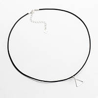 Срібне кольє покрите родієм, Розмір 39 см x 0,2 см, Вага: 2.0 г