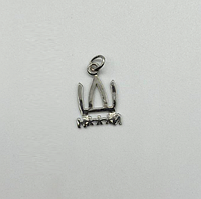 Срібна підвіска родована оригінальна Тризуб з написом