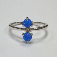 Срібна каблучка зі вставкою опал/фіаніт, Розмір 15,5, Вага: 1.6 г