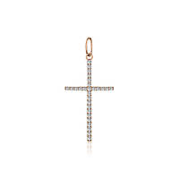 Срібна підвіска покрита позолотою 585 ° зі вставкою фіаніт