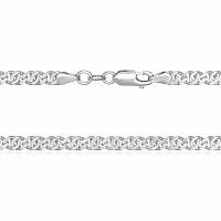 Срібний ланцюжок, тигрове око (827Р), Розмір 50 см x 0,4 см, Вага: 8.0 г